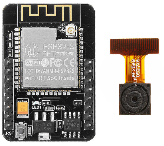 ESP32-CAM-MB WiFi Bluetooth Development Board + OV2640 Camera Module, CH340G