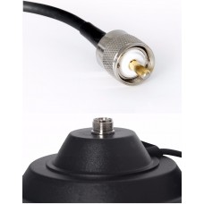 Magnetic Antenna Mount (13cm base) with SO239 Antenna connector and PL259 on coaxial cable