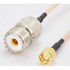 20CM (8inch)  RF coaxial pigtail cable UHF SO239 SO-239 female to SMA male RG316
