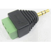 Adapter 3.5mm 1/8" male plug to AV Screw Terminal plug for use as stereo audio or Video 