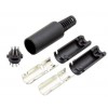 6 Pin Mini DIN Jack Male plug Connector Plastic Handle Cables Soldering