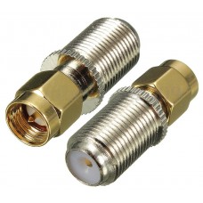 F Female Jack to SMA Male Plug Straight RF Coaxial Adapter