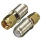 F Female Jack to SMA Male Plug Straight RF Coaxial Adapter