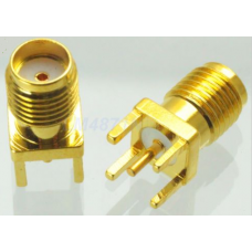 Connector SMA female jack solder PCB mount straight 5.08mm 