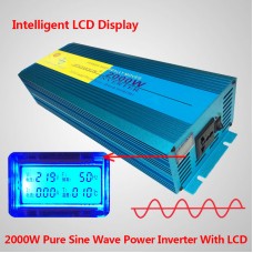 Pure Sine Wave inverter 1500W avg 3000W peak DC 12V TO AC 220V (LCD DISPLAY) 