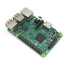 The Raspberry Pi 3 Model B is the third generation Raspberry Pi with a 64-bit 1.2GHz quad-core processor, 1GB of RAM, Wi-Fi (b/g/n), and Bluetooth 4.1