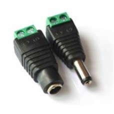 1 Pair Male + Female  CCTV Cameras 2.1mm x 5.5mm Female Male DC Plug