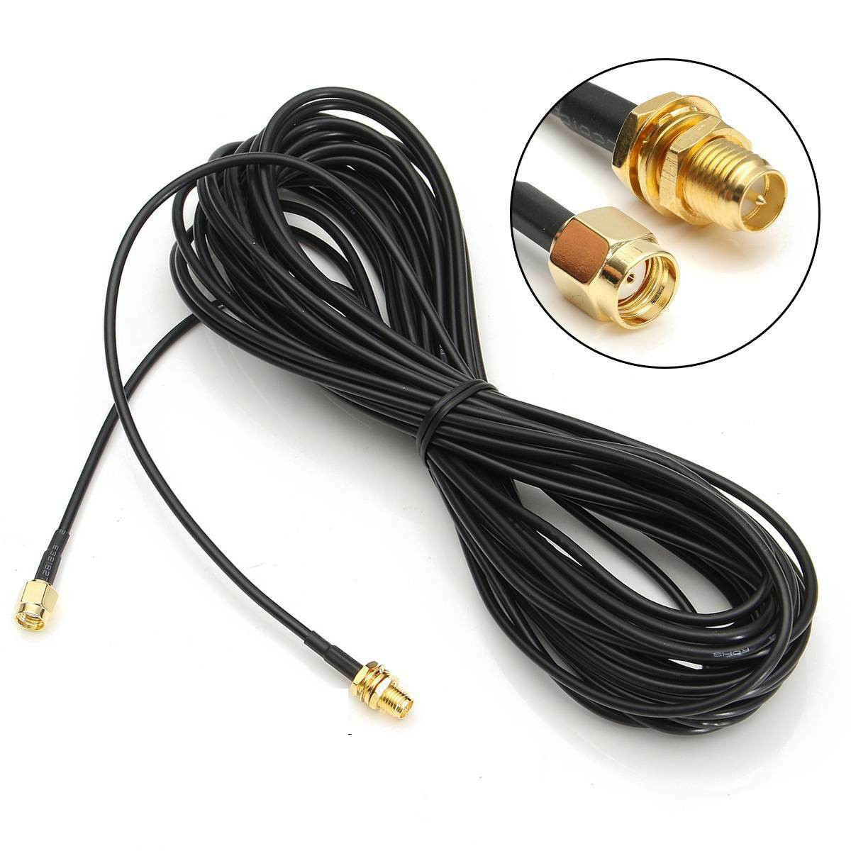 8 Inch RP-SMA Male To RPSMA Female Extension Cable – RG174 High Quality Low Loss